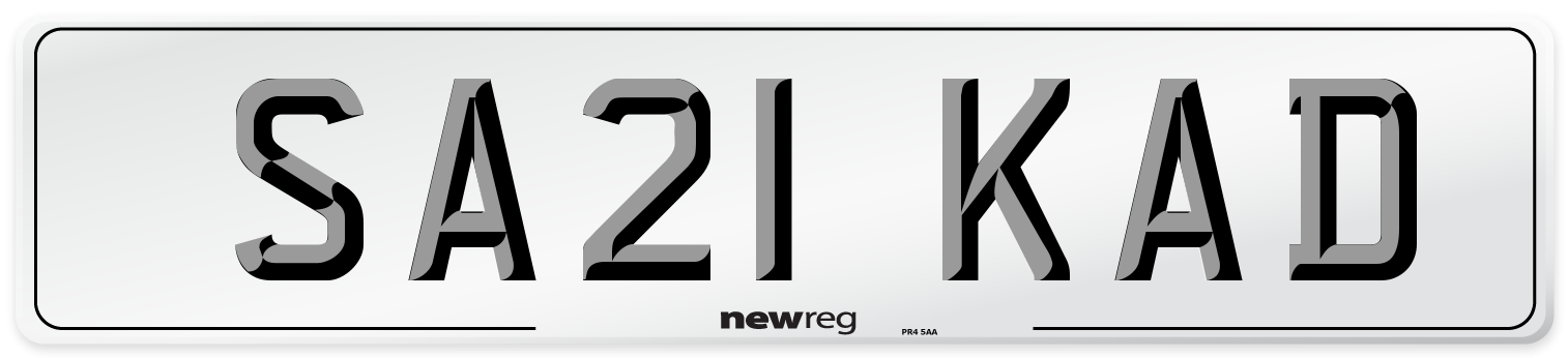 SA21 KAD Number Plate from New Reg